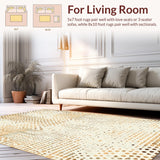 Ultra Soft Area Rug, Non Slip, Stain Resistant, Washable Area Rugs for Living Room, Bedroom, Rustic Earthy Textured Accent(Beige)