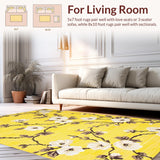 Ultra Soft Area Rug, Non Slip, Stain Resistant, Washable Area Rugs for Living Room, Bedroom, Warm Elegant Outdoor Aesthetic(Yellow)