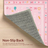 Ultra Soft Area Rug, Non Slip, Stain Resistant, Washable Area Rugs for Living Room, Bedroom, Creative Cheerful Typographic Visualization(Pink)