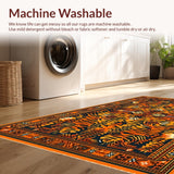 Ultra Soft Area Rug, Non Slip, Stain Resistant, Washable Area Rugs for Living Room, Bedroom, Creative Jungle Vibe Accent(Orange)