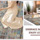 Ultra Soft Area Rug, Non Slip, Stain Resistant, Washable Area Rugs for Living Room, Bedroom, Chic Vintage Textured Patterns(Gray)
