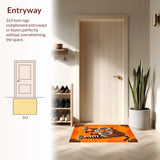 Ultra Soft Area Rug, Non Slip, Stain Resistant, Washable Area Rugs for Living Room, Bedroom, Bold Spiritual Living Room Non-Slip Rug(Orange)