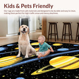 Ultra Soft Area Rug, Non Slip, Stain Resistant, Washable Area Rugs for Living Room, Bedroom, Enchanting Universe Inspired Design(Yellow)