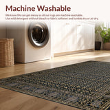 Ultra Soft Area Rug, Non Slip, Stain Resistant, Washable Area Rugs for Living Room, Bedroom, Chic Bow Scallop Area Rug(Black)