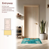 Contemporary Geometric Teal Tones(Blue)