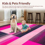 Ultra Soft Area Rug, Non Slip, Stain Resistant, Washable Area Rugs for Living Room, Bedroom, Vibrant Dual-Tone Artistic Expression(Pink)
