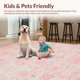 Ultra Soft Area Rug, Non Slip, Stain Resistant, Washable Area Rugs for Living Room, Bedroom, Rustic Pink Petal Textures(Pink)