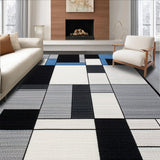 Ultra Soft Area Rug, Non Slip, Stain Resistant, Washable Area Rugs for Living Room, Bedroom, Sleek Contemporary Geometric Aesthetic(Black)