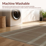 Ultra Soft Area Rug, Non Slip, Stain Resistant, Washable Area Rugs for Living Room, Bedroom, Luxurious Rich Brown Waffle Design(Beige)