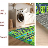 Ultra Soft Area Rug, Non Slip, Stain Resistant, Washable Area Rugs for Living Room, Bedroom, Multi Color Educational Playmat for Kids(Green)