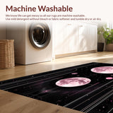 Ultra Soft Area Rug, Non Slip, Stain Resistant, Washable Area Rugs for Living Room, Bedroom, Starry Sky Vibrant Botanical Motif(Pink)