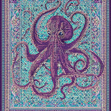 Ultra Soft Area Rug, Non Slip, Stain Resistant, Washable Area Rugs for Living Room, Bedroom, Undersea Creature Carpet:  Intricate Tentacle Art(Purple)