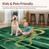 Ultra Soft Area Rug, Non Slip, Stain Resistant, Washable Area Rugs for Living Room, Bedroom, Octopus Art Deco Rug(Green)