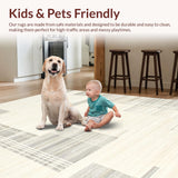 Ultra Soft Area Rug, Non Slip, Stain Resistant, Washable Area Rugs for Living Room, Bedroom, Soft Neutral Minimalist Design Accent(Beige)