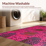 Ultra Soft Area Rug, Non Slip, Stain Resistant, Washable Area Rugs for Living Room, Bedroom, Vibrant Pink Animal Aesthetic(Pink)