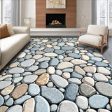 Ultra Soft Area Rug, Non Slip, Stain Resistant, Washable Area Rugs for Living Room, Bedroom, Modern Area with Pebble Stone Aesthetic in Elegant Neutral Shades(Gray)