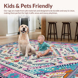 Ultra Soft Area Rug, Non Slip, Stain Resistant, Washable Area Rugs for Living Room, Bedroom, Modern Abstract Patterned Delight(White)