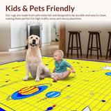 Ultra Soft Area Rug, Non Slip, Stain Resistant, Washable Area Rugs for Living Room, Bedroom, Planetary Cheerful Educational Concept(Yellow)