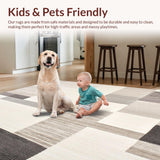 Ultra Soft Area Rug, Non Slip, Stain Resistant, Washable Area Rugs for Living Room, Bedroom, Boho Chic Kitchen Area Comfort Mat for Standing Sink Office(Beige)