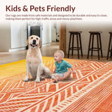 Ultra Soft Area Rug, Non Slip, Stain Resistant, Washable Area Rugs for Living Room, Bedroom, Modern Freeform Color Blend Style(Orange)
