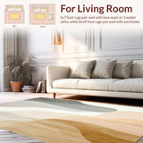 Modern Abstract Area Tan Beige Geometric Design(Beige)