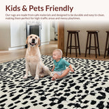 Ultra Soft Area Rug, Non Slip, Stain Resistant, Washable Area Rugs for Living Room, Bedroom, Modern Animal Design Stain-Resistant Narrow Carpet(Beige)