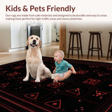 Ultra Soft Area Rug, Non Slip, Stain Resistant, Washable Area Rugs for Living Room, Bedroom, Stylish Retro Gaming Symbolism(Black)
