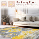 Chic Yellow and Grey Geometric Fusion(Gray)