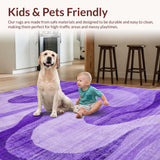 Ultra Soft Area Rug, Non Slip, Stain Resistant, Washable Area Rugs for Living Room, Bedroom, Stylish Cozy Gradient Motif(Purple)