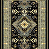 Ultra Soft Area Rug, Non Slip, Stain Resistant, Washable Area Rugs for Living Room, Bedroom, Sleek Transitional Curved Patterns(Gold)