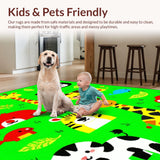 Ultra Soft Area Rug, Non Slip, Stain Resistant, Washable Area Rugs for Living Room, Bedroom, Joyful Illustrative Playful Scene(Yellow)