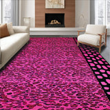 Ultra Soft Area Rug, Non Slip, Stain Resistant, Washable Area Rugs for Living Room, Bedroom, Chic Pink Leopard Aesthetic(Pink)