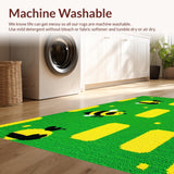 Ultra Soft Area Rug, Non Slip, Stain Resistant, Washable Area Rugs for Living Room, Bedroom, Modern Playful Insect Motif(Green)