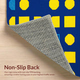 Ultra Soft Area Rug, Non Slip, Stain Resistant, Washable Area Rugs for Living Room, Bedroom, Vibrant Navy and Yellow Visuals(Blue)