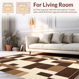 Ultra Soft Area Rug, Non Slip, Stain Resistant, Washable Area Rugs for Living Room, Bedroom, Elegant Creamy Tiled Arrangement(Beige)