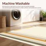Ultra Soft Area Rug, Non Slip, Stain Resistant, Washable Area Rugs for Living Room, Bedroom, Neutral Hued Doorway Abstract Patterned Entry(Beige)