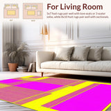 Ultra Soft Area Rug, Non Slip, Stain Resistant, Washable Area Rugs for Living Room, Bedroom, Dynamic Color Pop Design(Yellow)