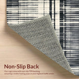 Ultra Soft Area Rug, Non Slip, Stain Resistant, Washable Area Rugs for Living Room, Bedroom, Elegant Contrasting Stripe Pattern Rug Washable Holiday Welcome Decor(Gray)