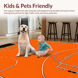 Ultra Soft Area Rug, Non Slip, Stain Resistant, Washable Area Rugs for Living Room, Bedroom, Fun Youthful Sports Enthusiast Decor(Orange)