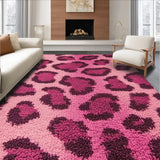 Ultra Soft Area Rug, Non Slip, Stain Resistant, Washable Area Rugs for Living Room, Bedroom, Vibrant Plush Faux Fur Rug for 70s Home Decor(Pink)
