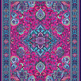 Ultra Soft Area Rug, Non Slip, Stain Resistant, Washable Area Rugs for Living Room, Bedroom, Bohemian Paisley(Pink)