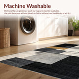 Ultra Soft Area Rug, Non Slip, Stain Resistant, Washable Area Rugs for Living Room, Bedroom, Abstract Earth Tone Geometric Art(Black)