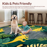 Ultra Soft Area Rug, Non Slip, Stain Resistant, Washable Area Rugs for Living Room, Bedroom, Dynamic Animal Print Theme(Gray)