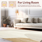 Ultra Soft Area Rug, Non Slip, Stain Resistant, Washable Area Rugs for Living Room, Bedroom, Designer Boho Bath with Sophisticated Abstract(Beige)