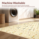 Ultra Soft Area Rug, Non Slip, Stain Resistant, Washable Area Rugs for Living Room, Bedroom, Beige Bug and Floral Print Area for Dining Room(Beige)