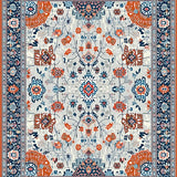 Ultra Soft Area Rug, Non Slip, Stain Resistant, Washable Area Rugs for Living Room, Bedroom, Sophisticated Abstract Floral Fusion(Gray)