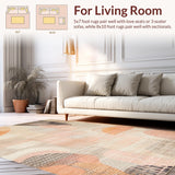 Ultra Soft Area Rug, Non Slip, Stain Resistant, Washable Area Rugs for Living Room, Bedroom, Chic Animal Print Rug with Elegant Peach and Taupe Design Elements(Beige)