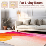 Ultra Soft Area Rug, Non Slip, Stain Resistant, Washable Area Rugs for Living Room, Bedroom, Pink and Orange Rainbow Rug(Orange)