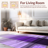 Ultra Soft Area Rug, Non Slip, Stain Resistant, Washable Area Rugs for Living Room, Bedroom, Eclectic Purple and Black Artistry(Purple)