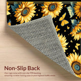 Ultra Soft Area Rug, Non Slip, Stain Resistant, Washable Area Rugs for Living Room, Bedroom, Contemporary Rustic Floral Fusion(Yellow)